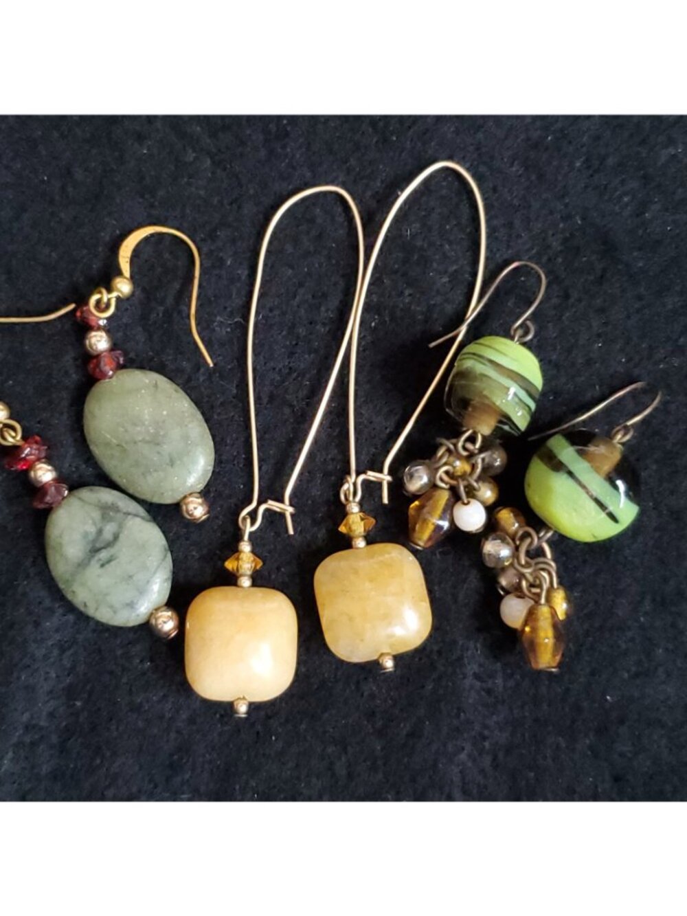 Dangle Earring Lot Of 7 Pair Pierced Glass Stone Metal Joan Rivers Sm Med - Picture 4 of 8